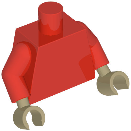 Torso, Red Arms, Dark Tan Hands [Plain] Rot