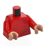 Torso, Sweater, Creases, Dark Purple Logo print, Red Arms, Nougat Hands Rot