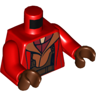 Torso Jacket with Sand Red Harness Print (Naboo Fighter), Red Arms, Reddish Brown Hands Rot