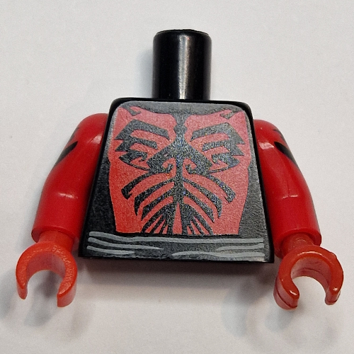 Torso Bare Chest with Red and Black Marking Print (Darth Maul), Red Arms and Hands with Black Marking Print Black
