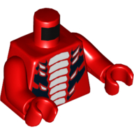 Torso Snake with White and Large Black Scales Print, Red Arms and Hands Rot