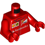 Torso Racing Jacket with Shell and Santander Logo Print, Red Arms and Hands Rot
