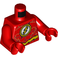 Torso Muscles, Yellow Lightning, Flash Logo, Yellow Belt Print, Red Arms and Hands Rot