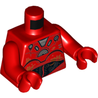 Torso Droid with Silver Plates, Wires, and Rust Print, Red Arms and Hands Rot