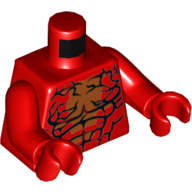 Torso Muscles and Crack Lines Print (Carnage), Red Arms and Hands Rot