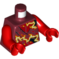 Torso Robes with Orange/Yellow Energy Print, Red Arms and Hands Dark Red