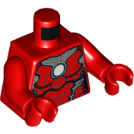 Torso Armor with Siler Plates and White Circle (Arc Reactor) Print (Iron Man), Red Arms and Hands Rot
