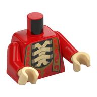 Torso, Robe, Gold Decorations, Back Chest with Tan Rib Cage print, Red Arms, Tan Hands Rot