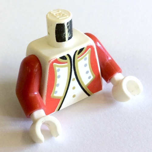 Torso Pirate Imperial Guard Officer Print, Red Arms, White Hands Weiß