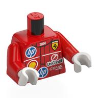 Torso, Racing Suit, HP, SHELL, Ferrari, UniCredit Logo, White 'LECLERC' print, Red Arms, White Hands Rot