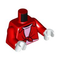 Torso Shirt, Tied with Bright Pink Undershirt print, Red Arms, White Hands Rot