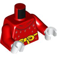Torso, Yellow Belt with Knot, Silver Stars print, Red Arms, White Hands Rot