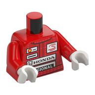 Torso, Racing Suit, White Stitching, Shell, Honda, Nacional, Senna Logos print, Red Arms, White Hands Rot