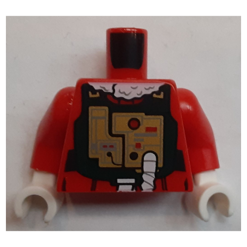 Torso Flight Suit Print (Yuletide Squadron X-Wing Pilot), Red Arms, White Hands in 