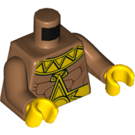 Torso Muscles, El Dorado Gold Collar and Belt Print, Medium Nougat Arms, Yellow Hands Medium Nougat