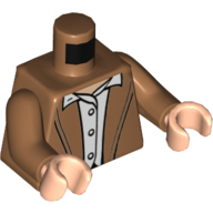 Torso Coat, White Buttoned Shirt print, Medium Nougat Arms, Light Nougat Hands Mittelnougat
