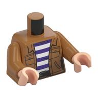 Torso, Jacket, Dark Brown Belt, White/Dark Purple Striped Shirt print, Medium Nougat Arms, Light Nougat Hands Medium Nougat