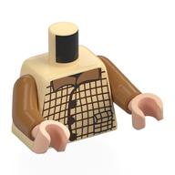Torso, Reddish Brown Checkered Shirt, Medium Nougat Collar print, Medium Nougat Arms, Light Nougat Hands Tan