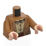 Torso Jacket, Tan Shirt with Dark Tan Hearts, Reddish Brown Pants, Pearl Necklace print, Medium Nougat Arms, Light Nougat Hands Medium Nougat