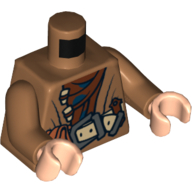 Torso Coat with Brown Shirt and Belt with Pouch Print, Medium Nougat Arms, Light Nougat Hands Mittelnougat