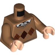 Torso Argyle Sweater with White Shirt Collar Print, Medium Nougat Arms, Light Nougat Hands Mittelnougat