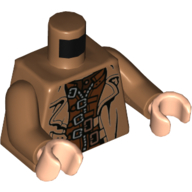 Torso Trenchcoat over Reddish Brown Jacket with Silver and Copper Clasps Print (Mad-Eye Moody), Medium Nougat Arms, Light Nougat Hands Mittelnougat