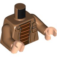 Torso, Jacket, Pocket, Reddish Brown/Nougat Striped Shirt print, Medium Nougat Arms, Light Nougat Hands Medium Nougat