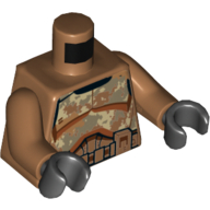 Torso Clone Trooper Armor Camouflage Print, Medium Nougat Arms, Black Hands Medium Nougat
