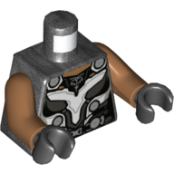 Torso, Armor, Silver Falcon Shape Decorations print, Medium Nougat Arms, Black Hands Perltitan