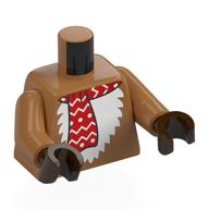 Torso Fur, White Chest, Red Scarf, Tail print, Medium Nougat Arms, Dark Brown Hands Medium Nougat