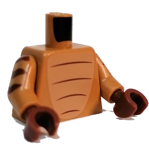 Torso, Nougat Chest, Reddish Brown Markings print, Medium Nougat Arms, Reddish Brown Hands Medium Nougat