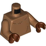 Torso Reddish Brown Fur Lines Print, Medium Nougat Arms, Reddish Brown Hands Medium Nougat
