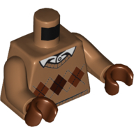 Torso Argyle Sweater with White Shirt Collar print, Medium Nougat Arms, Reddish Brown Hands Mittelnougat
