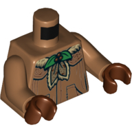 Torso Robe, Green Leaves, Fur Print, Medium Nougat Arms, Reddish Brown Hands Medium Nougat