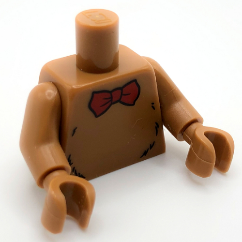 Torso, Dark Red Bow Tie, Fur print, Medium Nougat Arms and Hands Medium Nougat