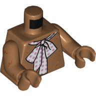 Torso Fur, Large White Bow with Lavender Spots print, Medium Nougat Arms and Hands Medium Nougat