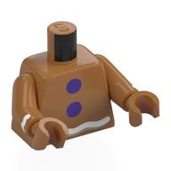 Torso, Gingerbread, Dark Purple Gumdrops, White Icing print, Medium Nougat Arms, Medium Nougat Hands Medium Nougat