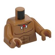 Torso, Bare Chest, Necklace with Fangs print, Medium Nougat Arms and Hands Medium Nougat