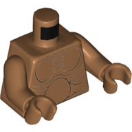Torso Bare Chest with Muscles Outline and Round Belly print, Medium Nougat Arms and Hands Medium Nougat