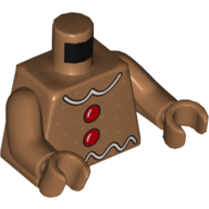 Torso White Icing Lines, and Red Buttons Print, Medium Nougat Arms and Hands Mittelnougat