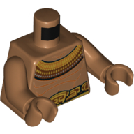 Torso, Bare Chest, Gold Tribal Belt, Necklace print, Medium Nougat Arms, Medium Nougat Hands Mittelnougat