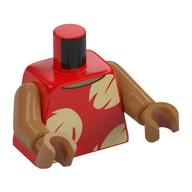Torso Shirt with Tan Leaves print, Medium Nougat Arms and Hands Rot