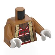 Torso, Coat with Tan Fur Trim, Red/White Strips Shirt, Black Belt, Buttons print, Medium Nougat Arms, White Hands Medium Nougat