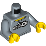 Torso Sweater with 'Galidor' Logo Print, Sand Blue Arms, Yellow Hands Sand Blue