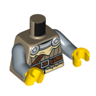 Torso, Uniform, Silver Decorations, Tan Cloak/Shirt, Reddish Brown Belt print, Sand Blue Arms, Yellow Hands Dunkelbeige