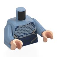 Torso, Chest Muscles, Dark Blue Panels, White Trim print, Sand Blue Arms, Light Nougat Hands Sandblau