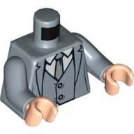 Torso Suit with Vest, Gray Tie Print, Sand Blue Arms, Light Nougat Hands Sand Blue