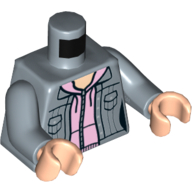 Torso Jacket Open over Lavender Sweater Print (Hermione Granger), Sand Blue Arms, Light Nougat Hands Sand Blue