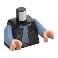 Torso, Jacket with Pockets, Sand Blue Shirt, Dark Brown Belt print, Sand Blue Arms, Light Nougat Hands Black