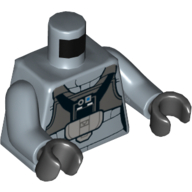 Torso Jacket, Dark Gray Chestplate and Black Front Panel with Breathing Apparatus Print, Sand Blue Arms, Black Hands Sandblau